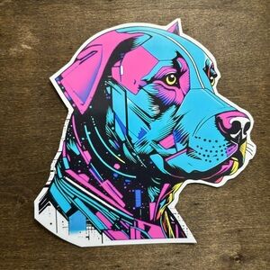 Cyberpunk Pitbull Vinyl Sticker 5x5